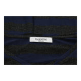 Valentino Striped Long Sleeve Top - Large Navy Viscose