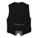 Junior Age 14 Laura Biagiotti Checked Waistcoat - Large Grey Wool Blend