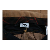 Age 12 Dolce & Gabbana Checked Cord Trousers - 26W 30L Brown Wool Blend