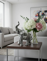 ANYHOUZ Large Hypnotic Opt Art Graffiti Elephant Sculpture Figurine – Realistic Statue Ornament for Modern Home Decor