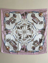 Anyyou Fashion Premium Satin Square Scarf – White Pink Silk-Feel Neckwrap for Women
