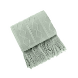 Anycozy Gray Faux Cashmere Throw Blanket – Diamond Knit Sofa Cover & Home Decor Accent
