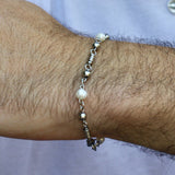 Timeless Silver Pearl Bracelet: Stainless Steel