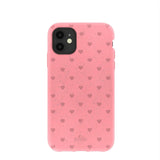 Bubblegum Pink Hearts iPhone 11 Case