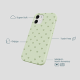 Sage Green Hearts iPhone 12 Mini Case