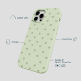 Sage Green Hearts iPhone 12 Pro Max Case