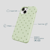 Sage Green Hearts iPhone 13 Case