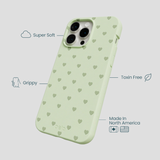 Sage Green Hearts iPhone 14 Pro Max Case