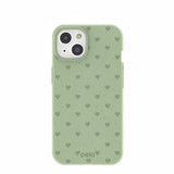 Sage Green Hearts iPhone 14/16e Case