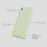 Sage Green Hearts iPhone 6/6s/7/8/SE Case