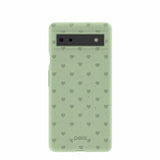 Sage Green Hearts Google Pixel 6a Case