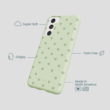 Sage Green Hearts Samsung Galaxy S22 Case