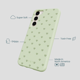 Sage Green Hearts Samsung Galaxy S23+(Plus) Case