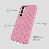 Bubblegum Pink Hearts Samsung Galaxy S25+(Plus) Case