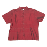 HUA SI SILK COLLECTION Womens Plain Shirt Maroon Silk 2XL