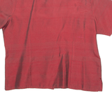 HUA SI SILK COLLECTION Womens Plain Shirt Maroon Silk 2XL