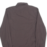 CALVIN KLEIN Slim Fit Mens Plain Shirt Brown Long Sleeve M