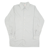 MEYTEX Mens Plain Shirt Grey Long Sleeve L