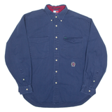 TOMMY HILFIGER Mens Plain Shirt Blue Long Sleeve L