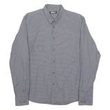 DKNY Mens Shirt Grey Gingham Long Sleeve L