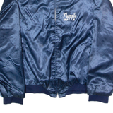 ARISTO JAC Purdle N9ETM Amateur Radio Club Marion IN Mens Bomber Jacket Blue Satin Nylon 80s USA XL