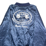 ARISTO JAC Purdle N9ETM Amateur Radio Club Marion IN Mens Bomber Jacket Blue Satin Nylon 80s USA XL
