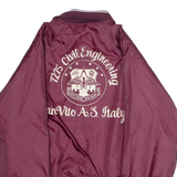 7275 Civil Engineering San Vito A.S. Italy Mens Bomber Jacket Maroon Satin Nylon 80s USA M