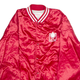 SWINGSTER Hydrotex Mens Varsity Jacket Red Satin Nylon 90s USA XL
