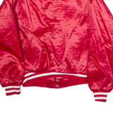SWINGSTER Hydrotex Mens Varsity Jacket Red Satin Nylon 90s USA XL