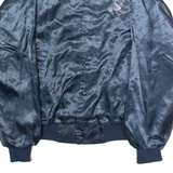 AUBURN SPORTSWEAR General Electric A-Team Puerto Rico Mens Bomber Jacket Blue Satin Nylon 90s USA L