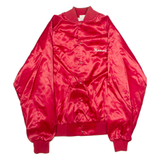 AUBURN SPORTSWEAR Manteca Lodge 1815 'Howard' Mens Bomber Jacket Red Satin Nylon 90s USA L
