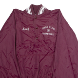 Chico State Basketball 'Schef' Mens Pullover Jacket Maroon Nylon 80s USA M