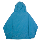 LL BEAN Womens Pullover Jacket Blue Nylon 90s Hooded Colourblock XL