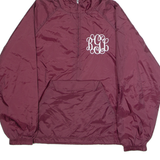 CHARLES RIVER APPAREL Mens Pullover Jacket Maroon Nylon 90s Hooded S