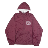 CHARLES RIVER APPAREL Mens Pullover Jacket Maroon Nylon 90s Hooded S