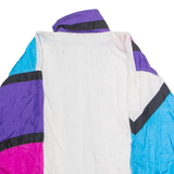 BLAIR BOUTIQUE Womens Shell Jacket White Nylon 90s Colourblock M