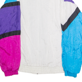 BLAIR BOUTIQUE Womens Shell Jacket White Nylon 90s Colourblock M