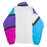 BLAIR BOUTIQUE Womens Shell Jacket White Nylon 90s Colourblock M