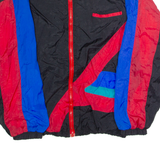 AVIAT SPORTIF Mens Shell Jacket Black Nylon 90s Hooded Colourblock M