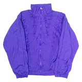 GREAT CAVALIER Ruched Womens Shell Jacket Purple Nylon 80s L