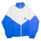 RINGOR Mens Windbreaker Jacket Blue Nylon 90s Colourblock XL