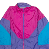 NORTHERN GETAWAY Mens Shell Jacket Purple Nylon 90s Colourblock L