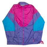 NORTHERN GETAWAY Mens Shell Jacket Purple Nylon 90s Colourblock L