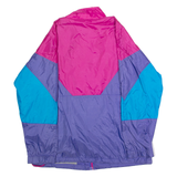 NORTHERN GETAWAY Mens Shell Jacket Purple Nylon 90s Colourblock L