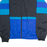 CHEETAH Mens Windbreaker Jacket Blue Nylon 90s Hooded Colourblock M