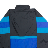 CHEETAH Mens Windbreaker Jacket Blue Nylon 90s Hooded Colourblock M