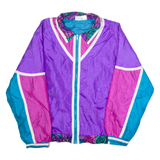 ATHLETIC WORKS Womens Shell Jacket Purple Nylon 90s Colourblock XL