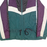 ENERGY ZONE Womens Windbreaker Jacket Green Nylon 90s Colourblock L
