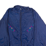 BOLD SPIRIT Womens Shell Jacket Blue Nylon 90s Floral S