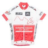 GS BIKE Cycling Mens Jersey White 1/4 Zip XS